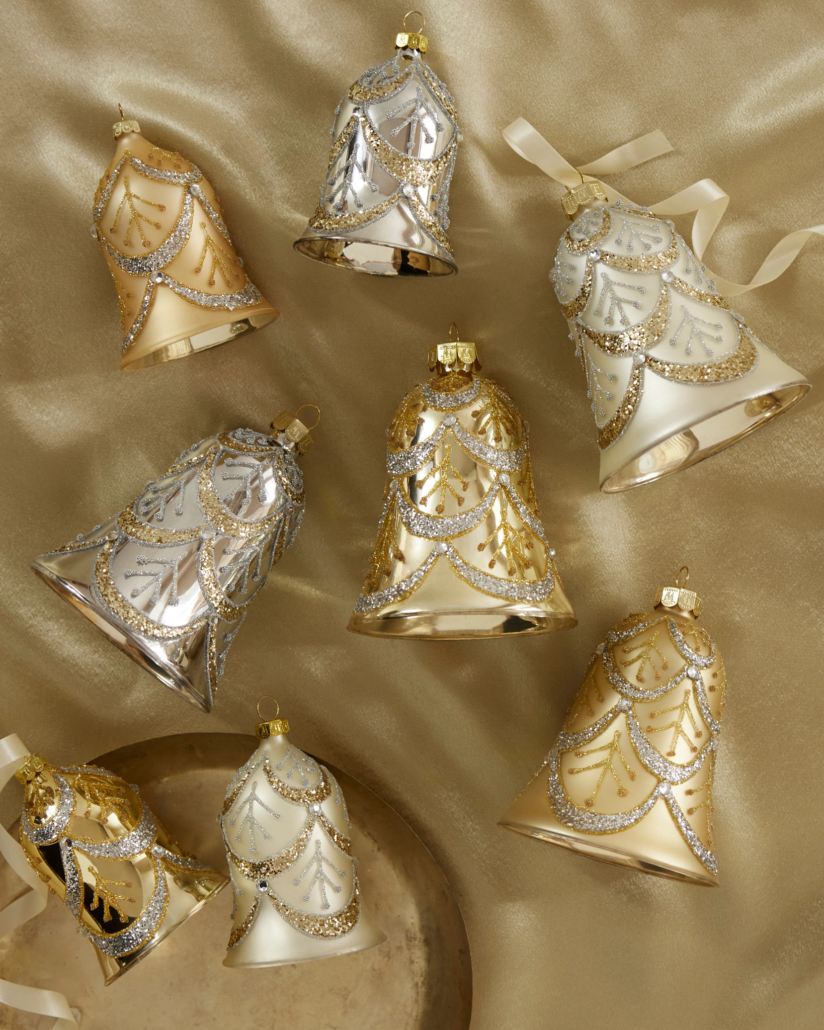 Gilded Glory Glass Bell Ornament Set