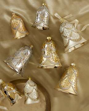 Gilded Glory Glass Bell Ornament Set Gilded Glory Glass Bell Ornament Set