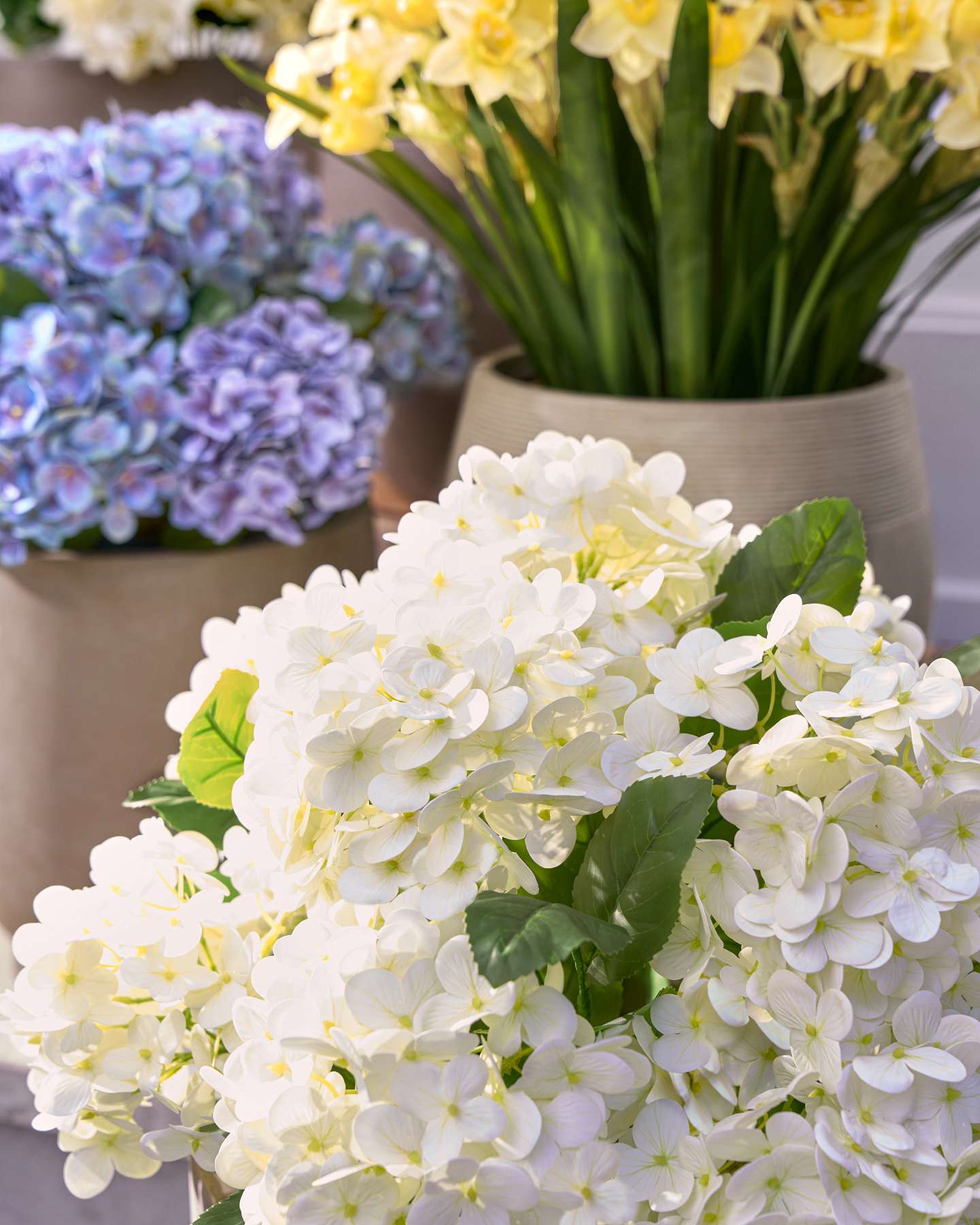 Outdoor Hydrangea Harmony Pot Filler Ivory Set of 2 by Balsam Hill Lifestyle 50