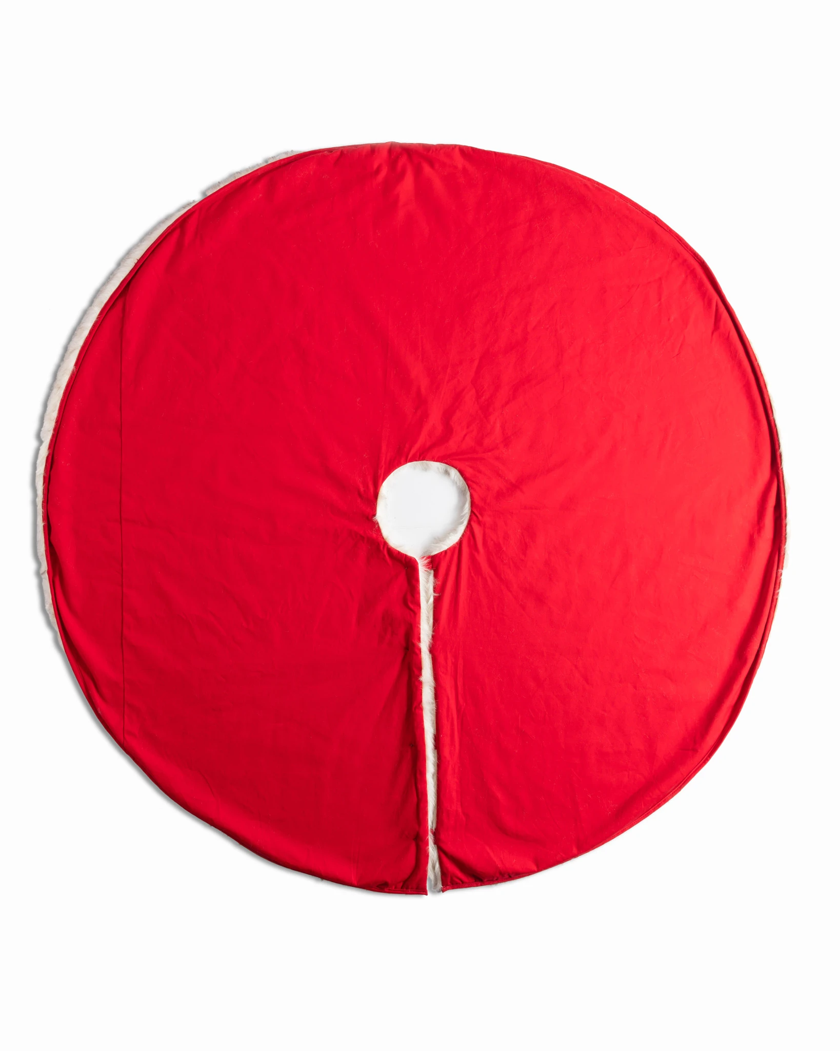 Arctic Holiday Faux Fur Tree Skirt by Balsam Hill Closeup 30