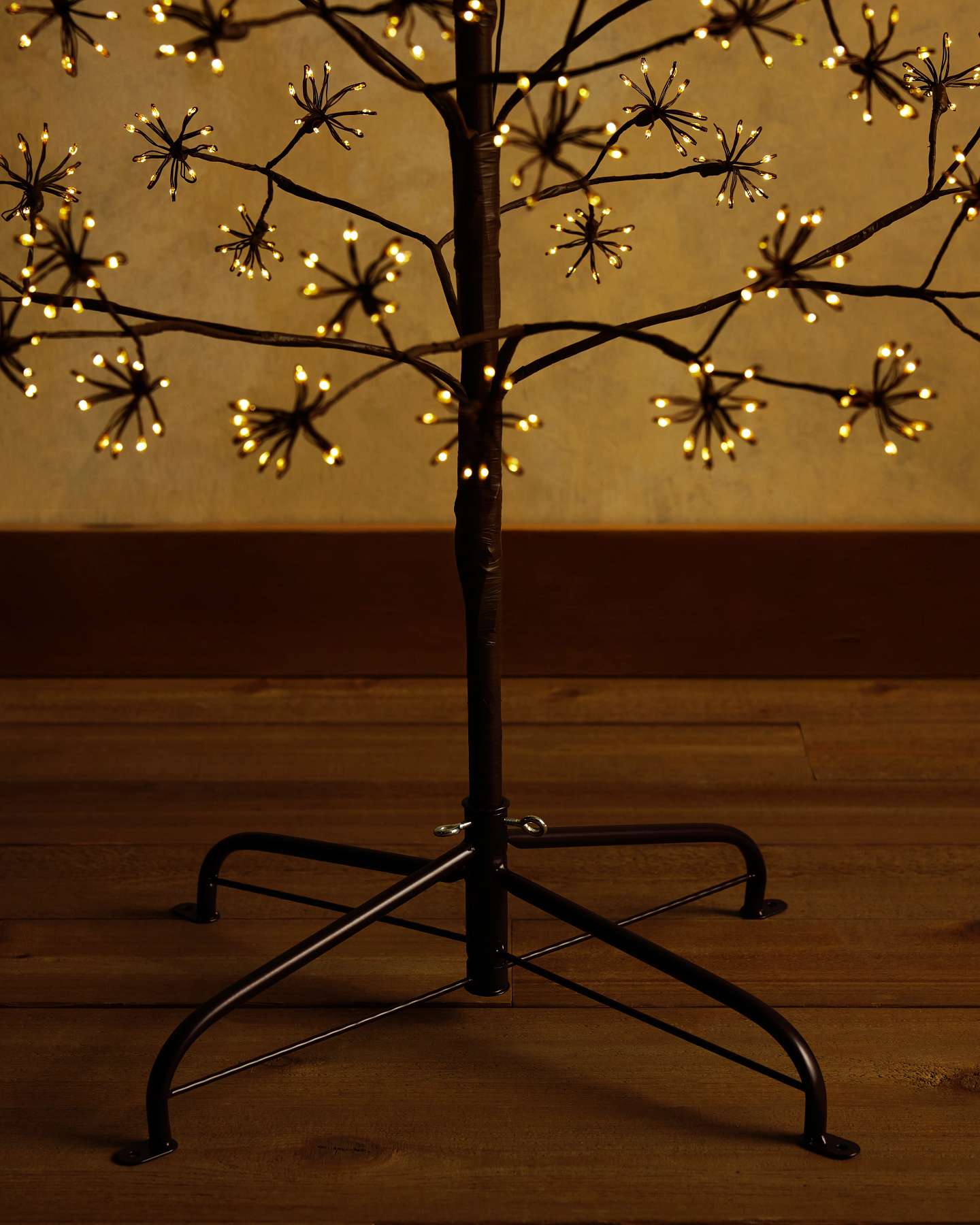 5' Brown Outdoor Lit Cluster Fairy Starburst Tree