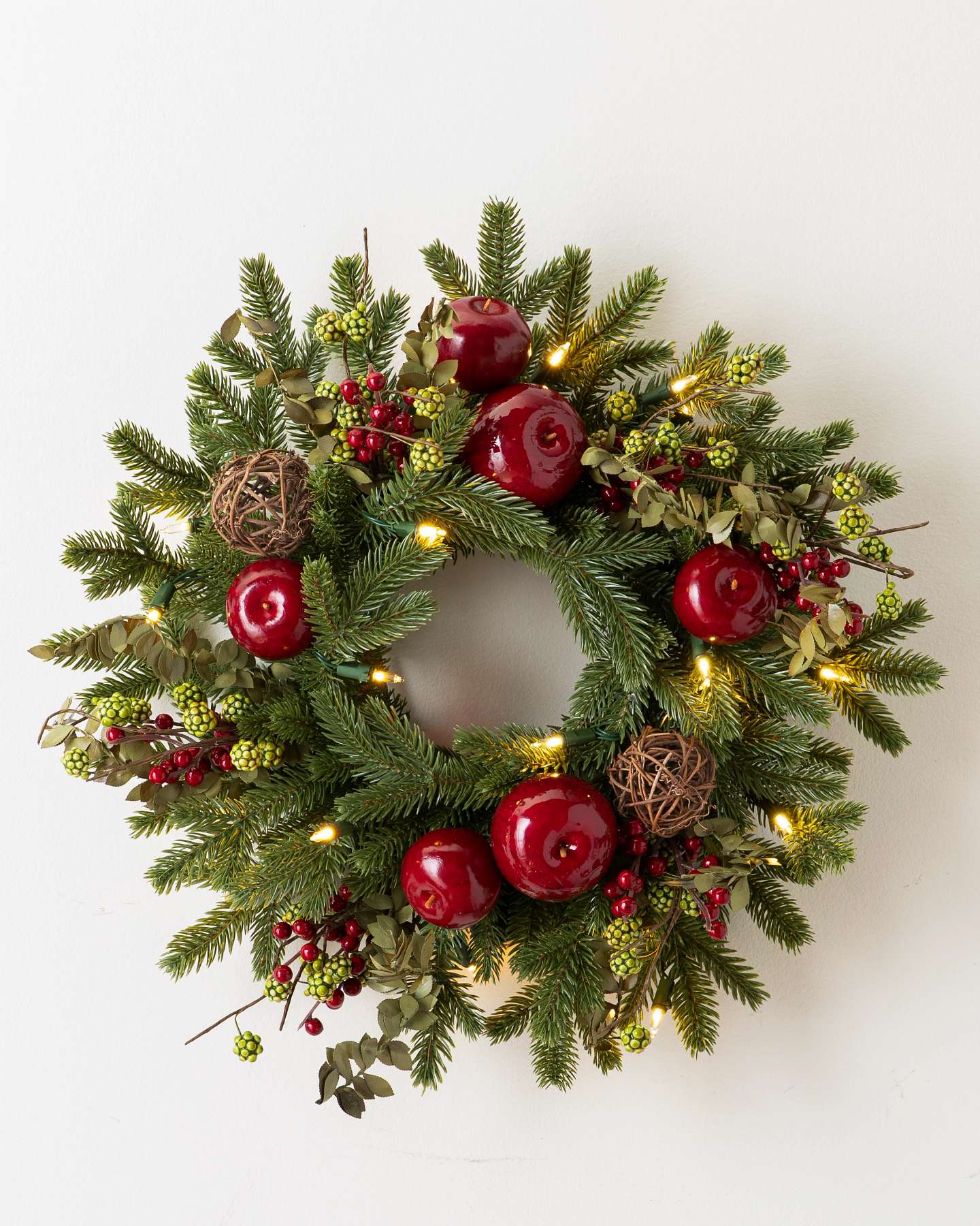 18in LEDCL Norway Spruce Holiday Wreath by Balsam Hill SSC