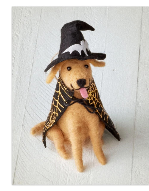 Howl-o-ween Hounds Felt Ornaments | Balsam Hill