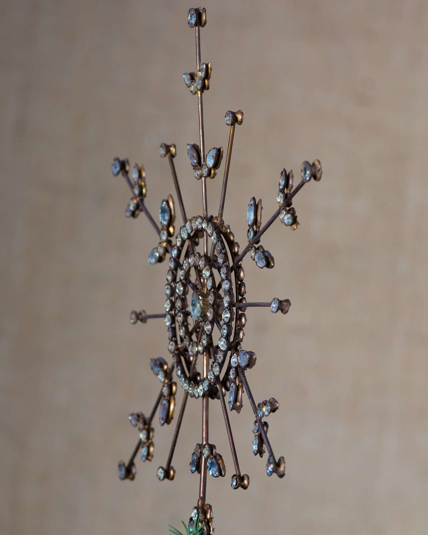 Balsam Hill Antiqued Snowflake Artificial Christmas Tree Topper Side View