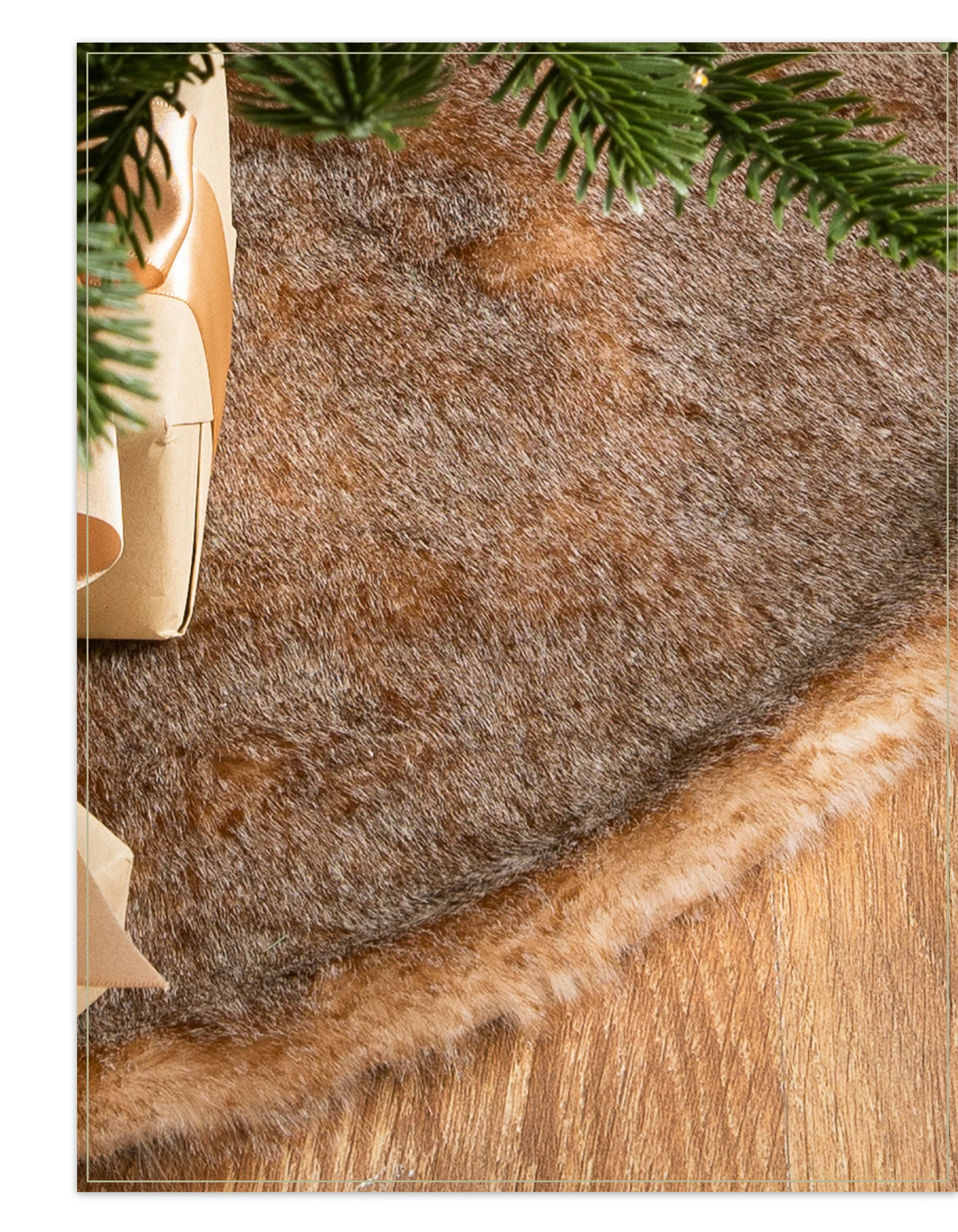 HAOLIP-Jupe de Sapin de Noël en Fausse Fourrure Blanc 122 cm 48 inch
