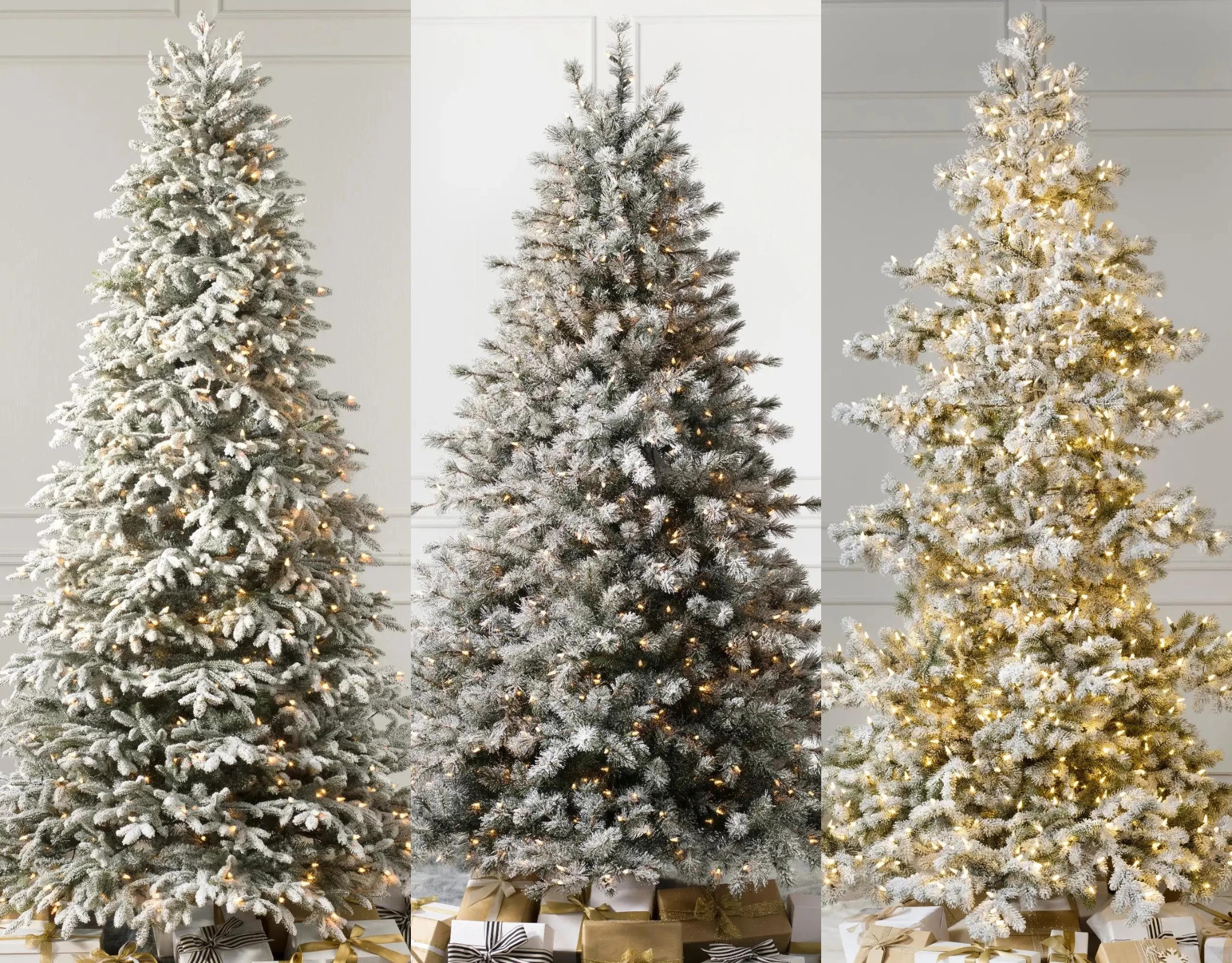 Do not use the spray can flocking because once it dries it comes right, flocked christmas tree