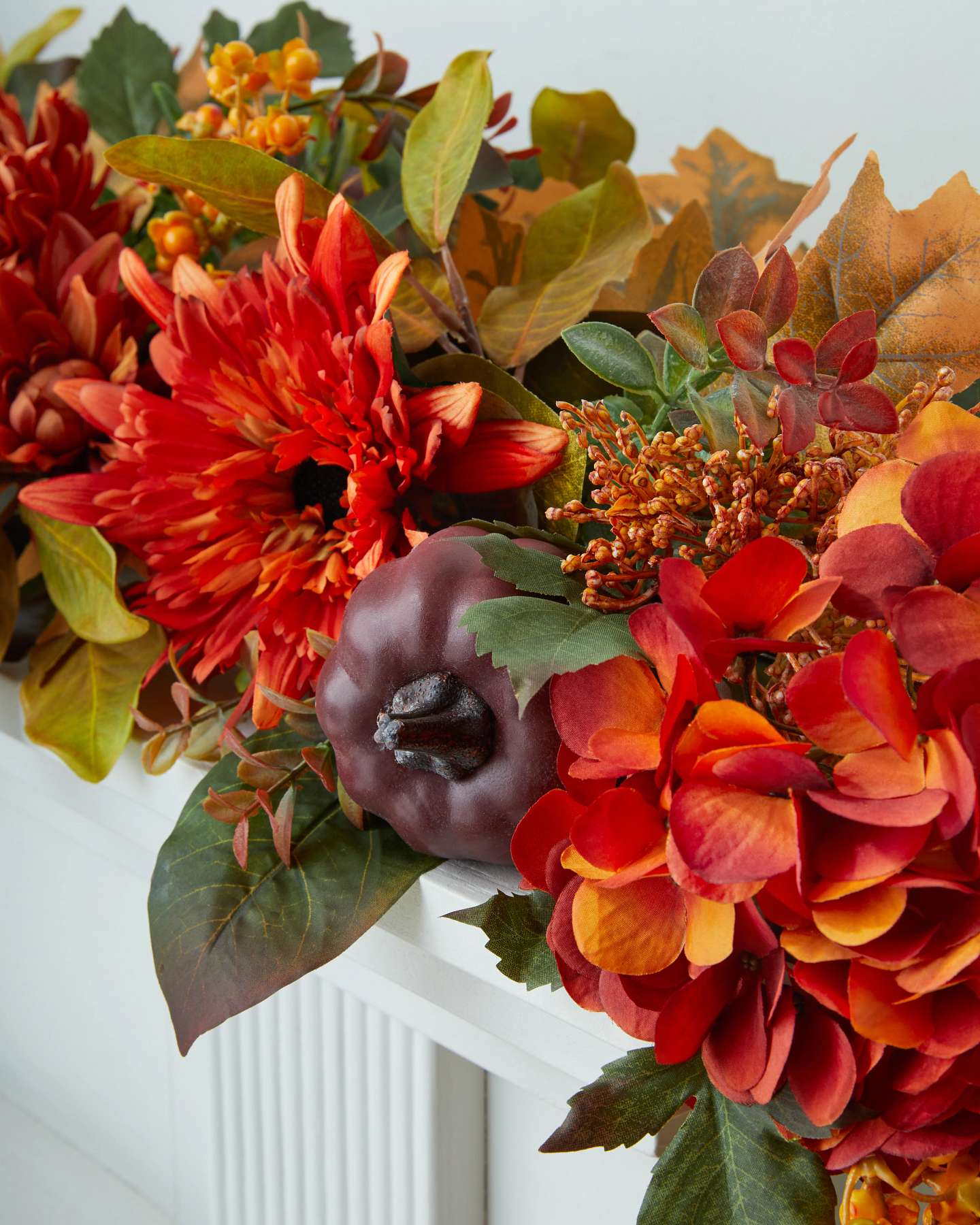6ft Pumpkin Floral Garland by Balsam Hill Closeup 20
