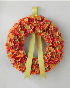 Orange Rustic Hydrangea Wreath Orange Rustic Hydrangea Wreath