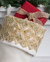 Ivory Biltmore Gilded Christmas Stocking by Balsam Hill Closeup 10