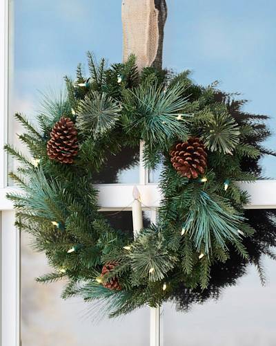 Mixed Evergreen Pinecone Wreaths Garlands Balsam Hill Balsam Hill Mixed Evergreen Prelit Artificial Christmas Garland