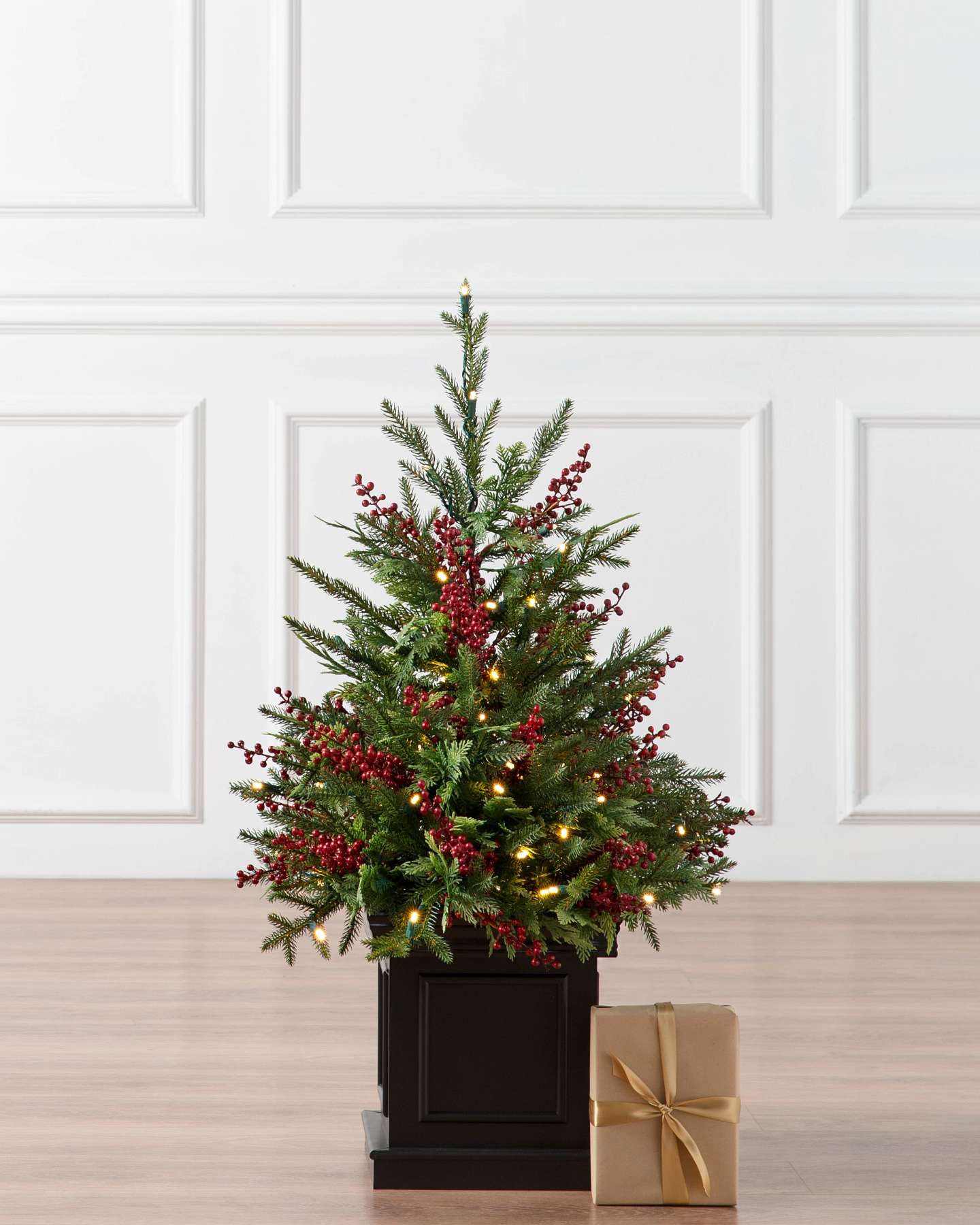 3ft Outdoor Red Berry Evergreen Potted Tree by Balsam Hill