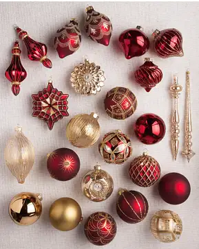 Brilliant Bordeaux Main Glass Ornament Set Brilliant Bordeaux Main Glass Ornament Set