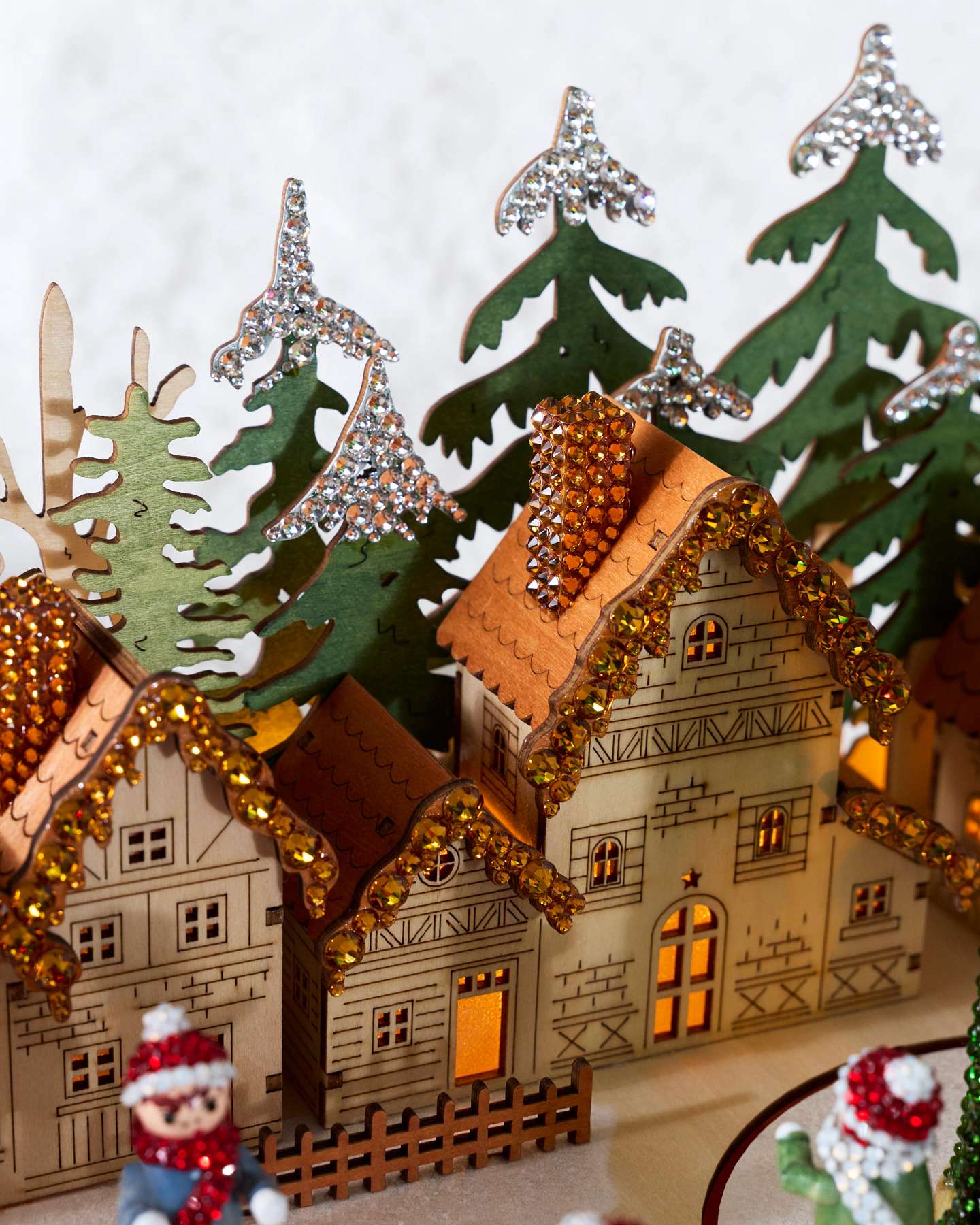 Balsam Hill Animated Christmas Skating Village Featuring Crystals by Swarovski®