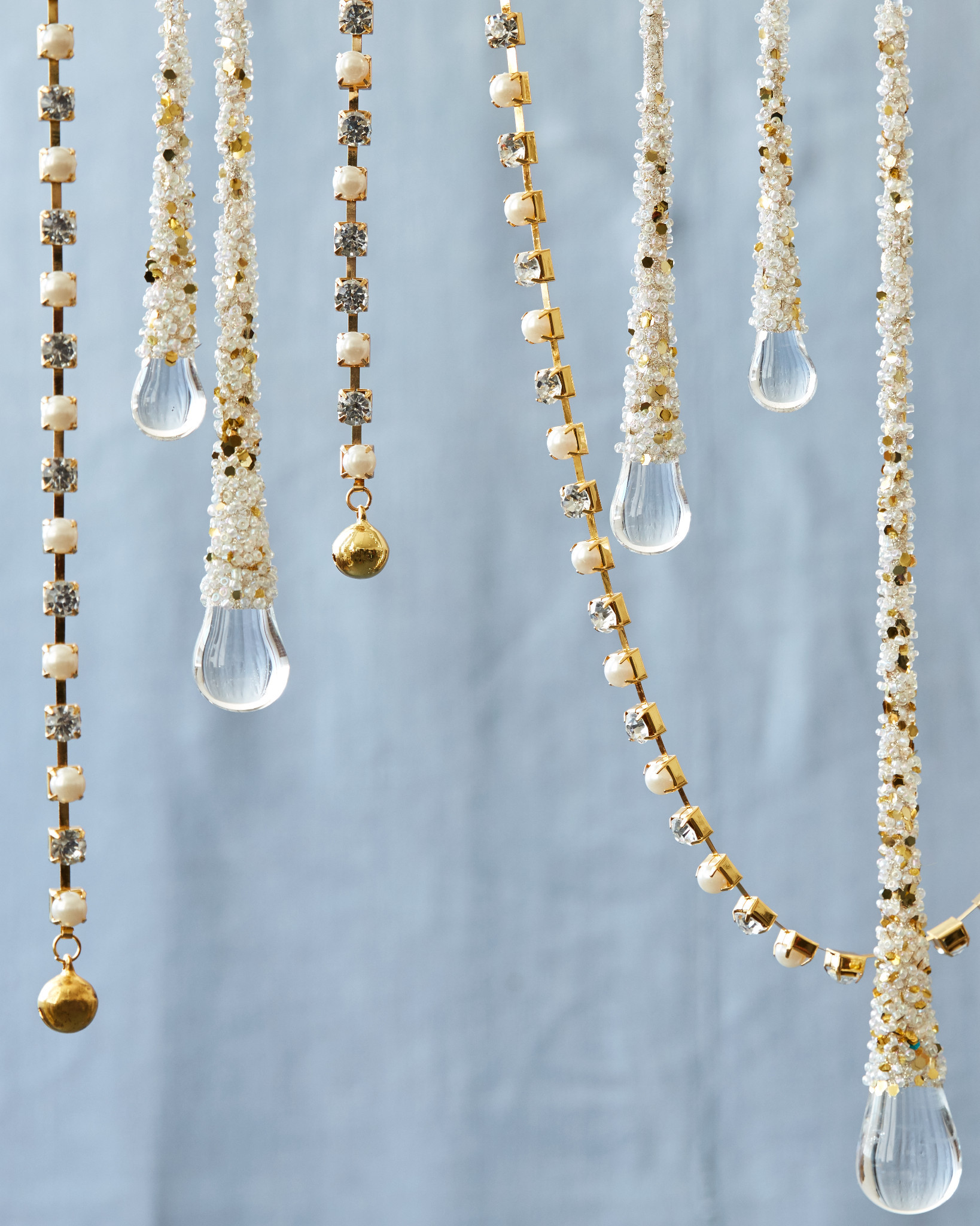 Crystal and Gold Christmas Tree Garland Balsam Hill