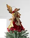 Burgundy Holy Angel Tree Topper by Balsam Hill Closeup 10