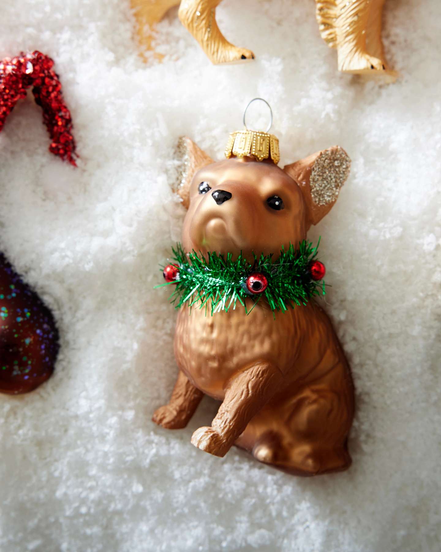 Christmas Chihuahua Glass Ornament Set