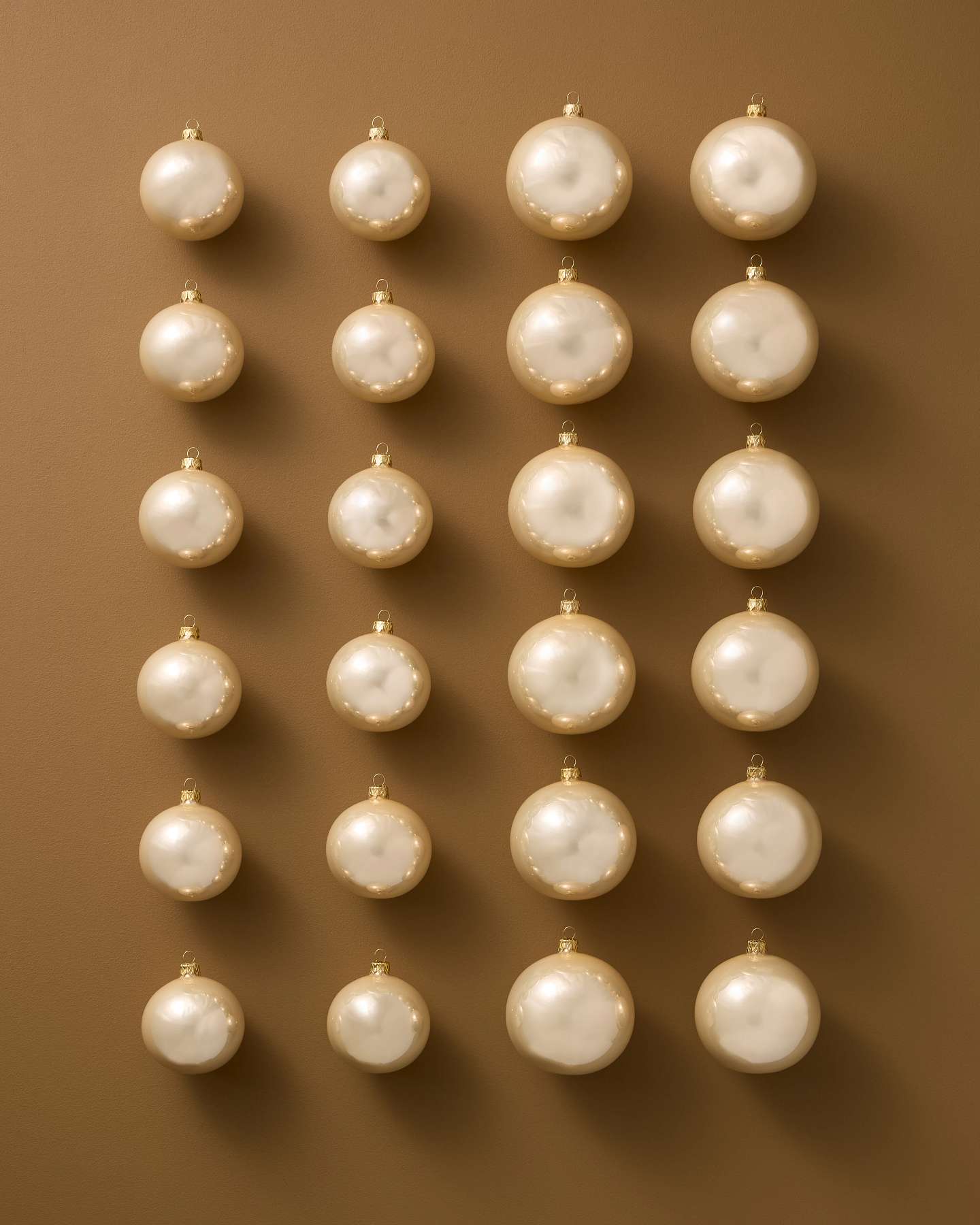 Ivory BH Essentials Pearlescent Ornaments, Set of 24