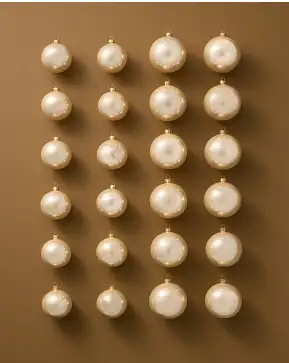 Ivory BH Essentials Pearlescent Ornament Set Ivory BH Essentials Pearlescent Ornament Set