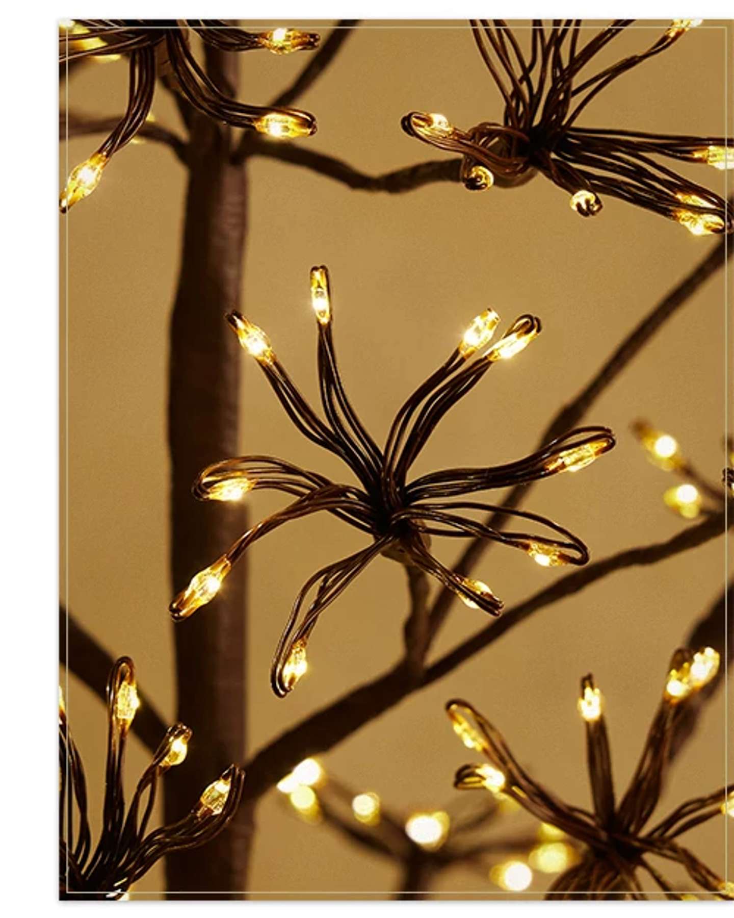 Brown Outdoor Lit Cluster Fairy Starburst Tree