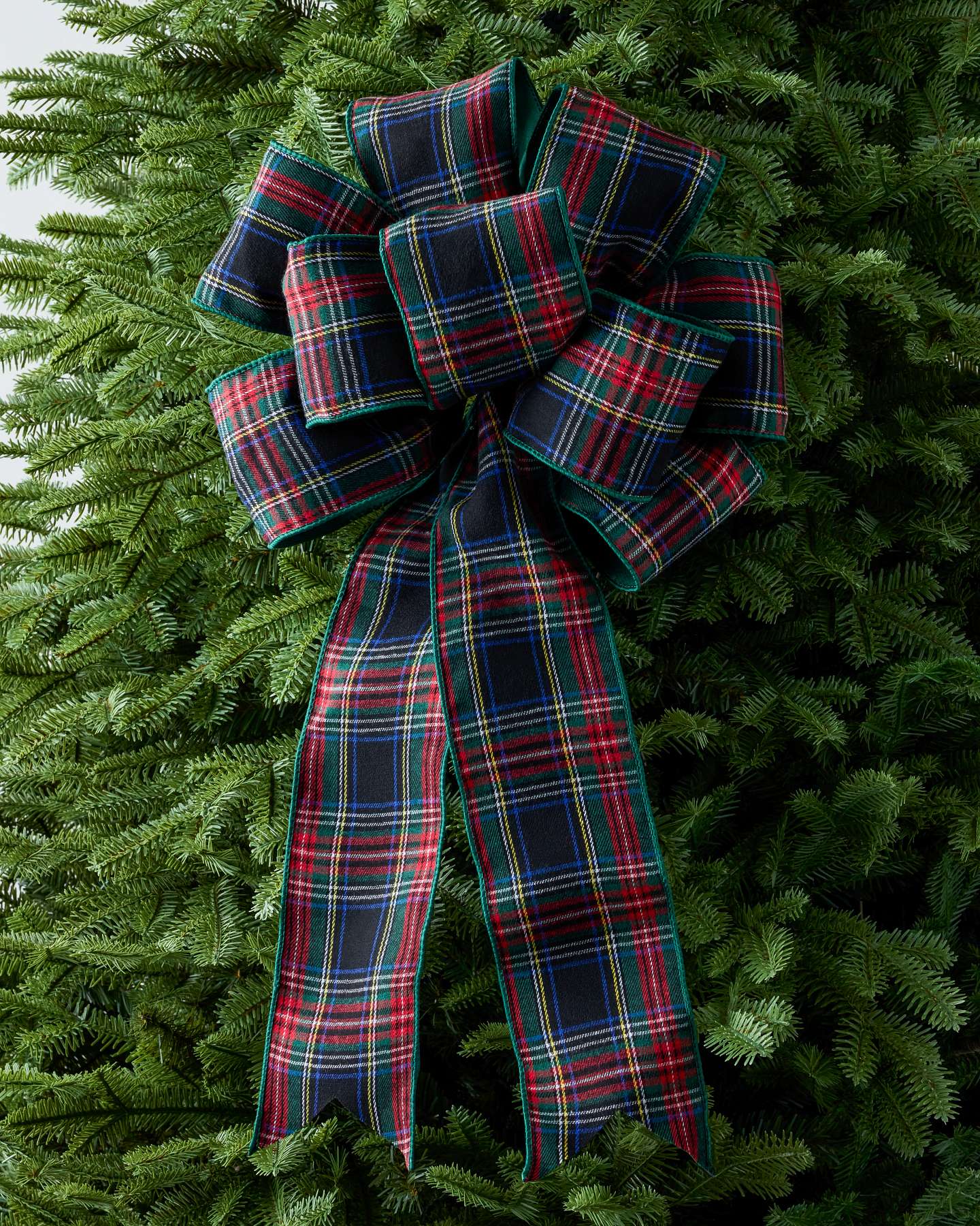 Dark Blue Tartan Pre-Tied Bows, Set of 2