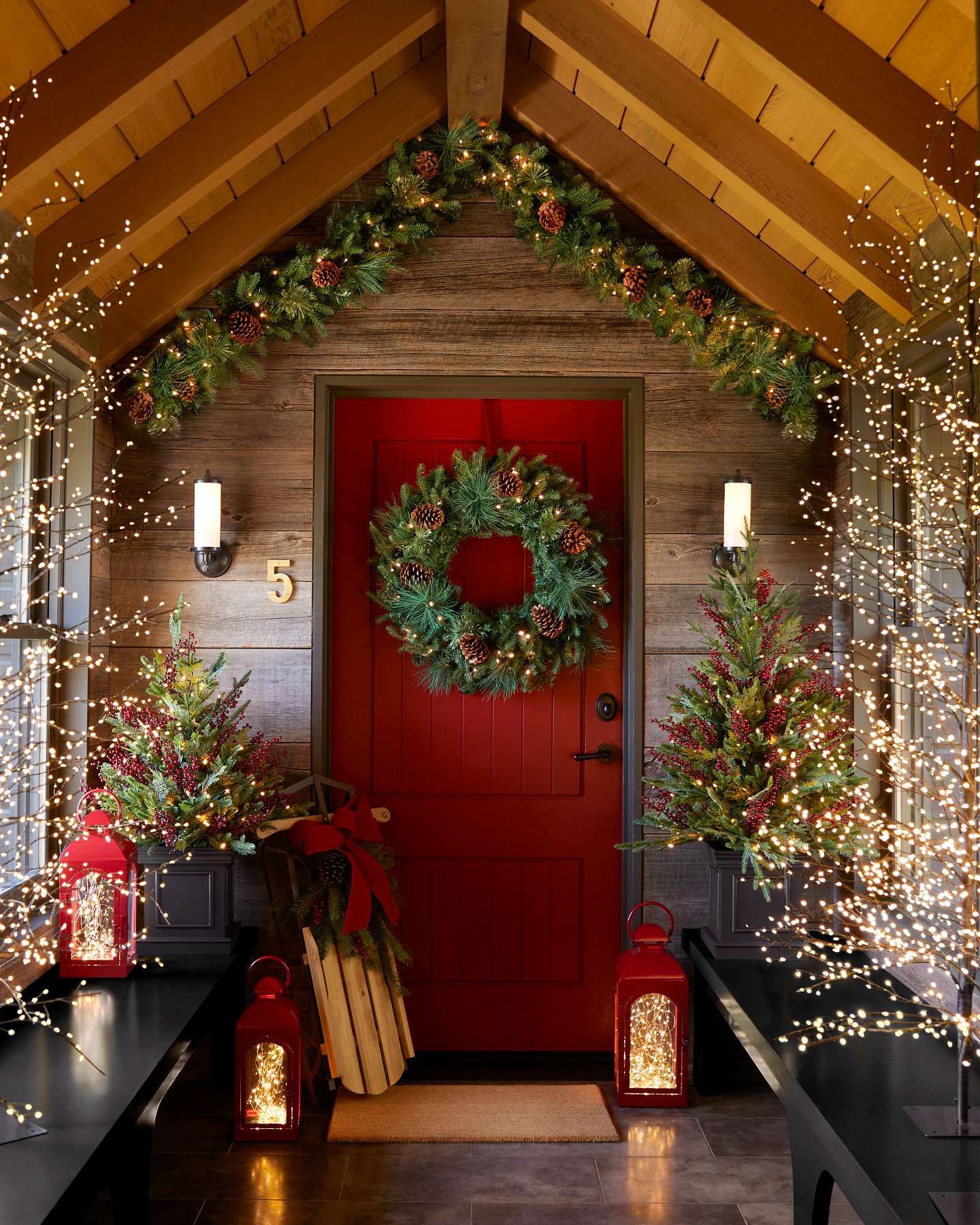 Balsam Hill Alpine Holiday Sled Lifestyle Rustic Display