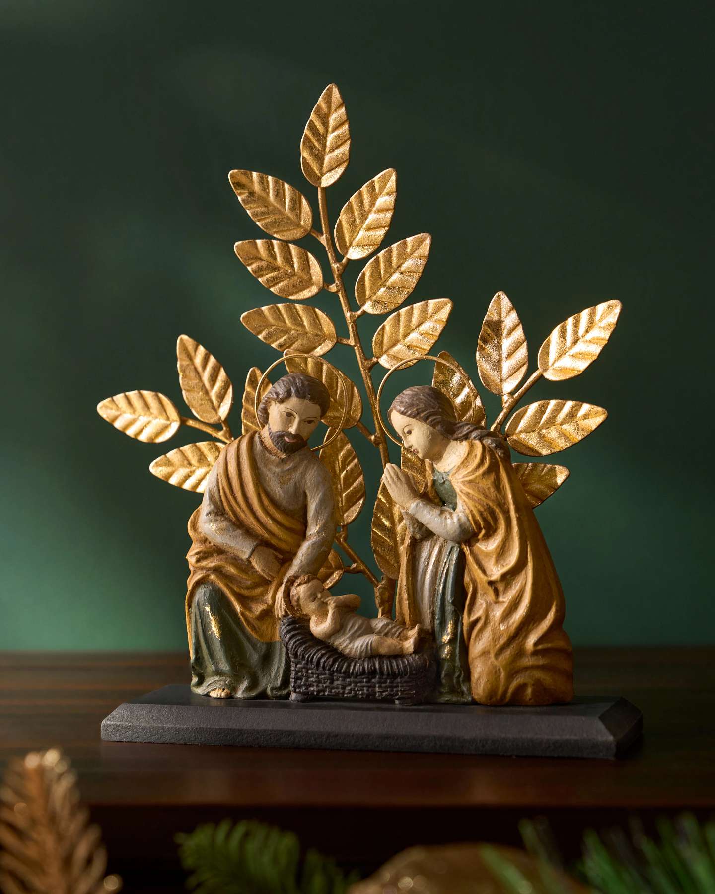 Gold Leaf Tabletop Nativity Scene