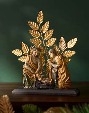 Gold Leaf Tabletop Nativity Scene Gold Leaf Tabletop Nativity Scene