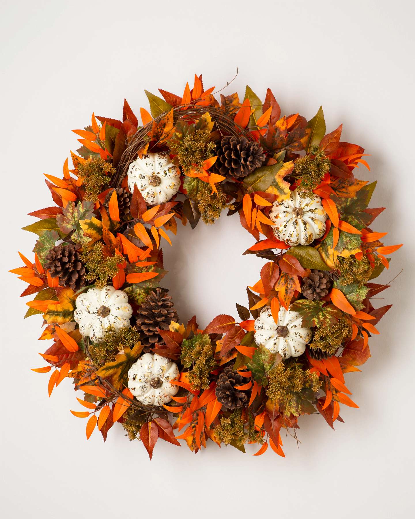 Balsam Hill Fall Medley Artificial Wreath Unlit Full Display