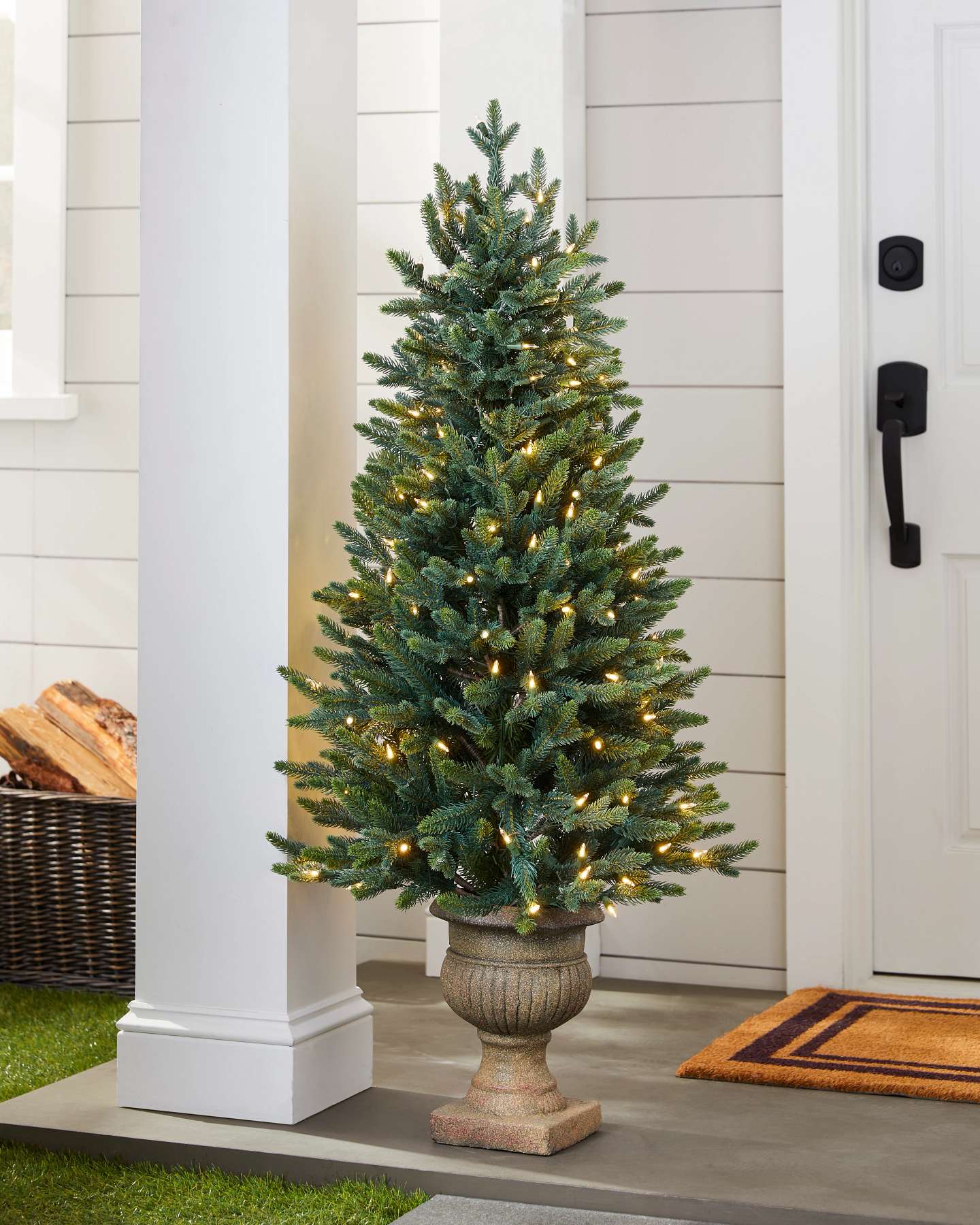 Balsam Hill 4-Foot Clear Colorado Mountain Spruce Artificial Christmas Tree Closeup