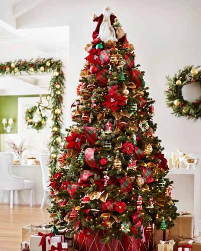 Red, Plaid, & Glitter Christmas Tree Ribbons | Balsam Hill