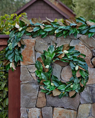 Magnolia leaves faux greenery wreath and garland
