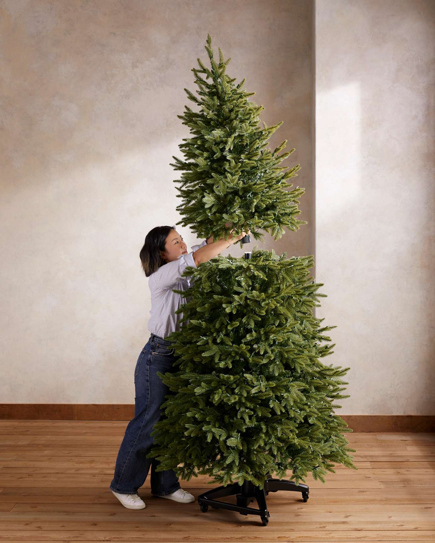 Balsam Hill Silverado Slim Flip Artificial Christmas Tree Step 4 Flip Feature