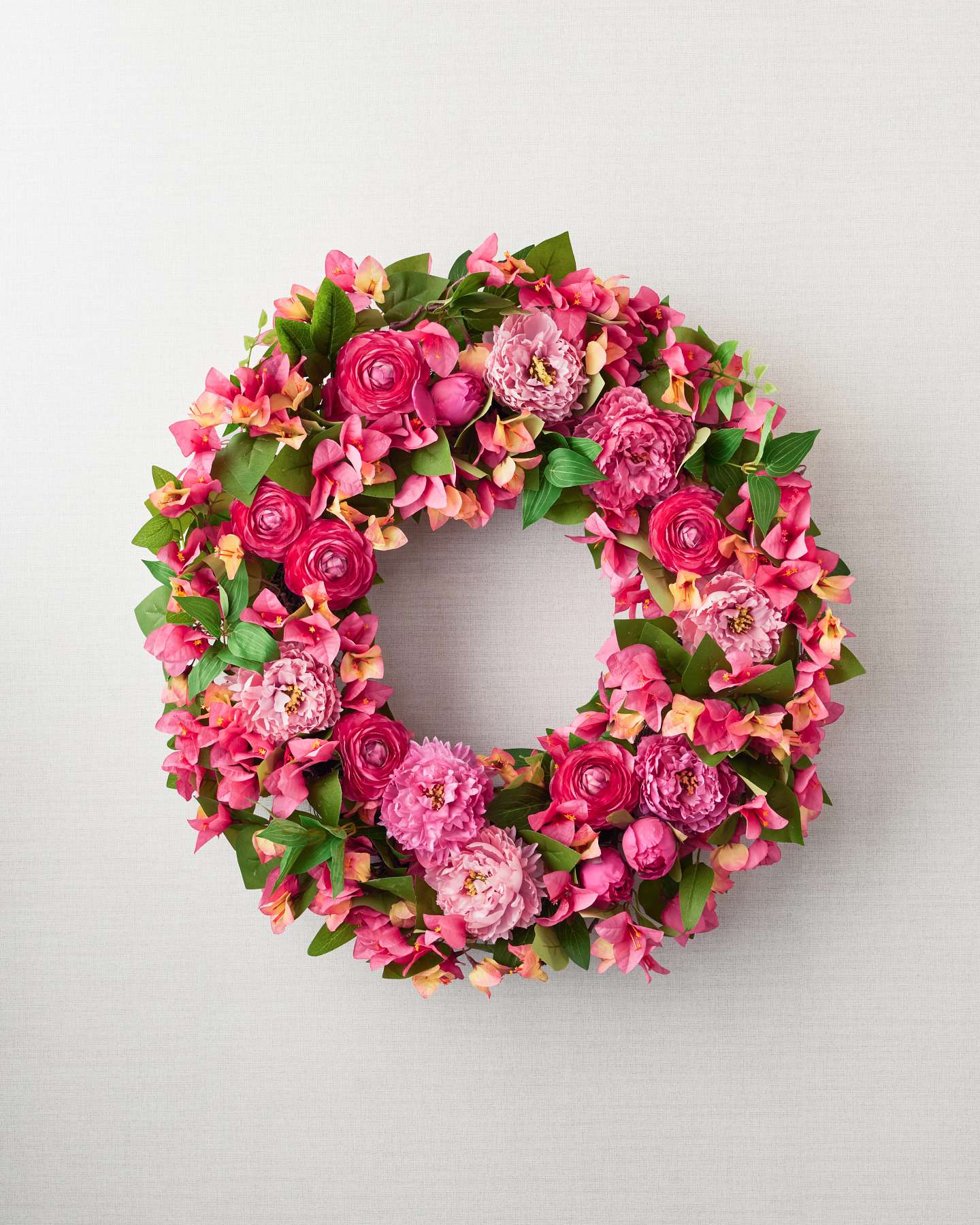 Balsam Hill Outdoor Bougainvillea Blooms 26-Inch Artificial Spring Wreath Display