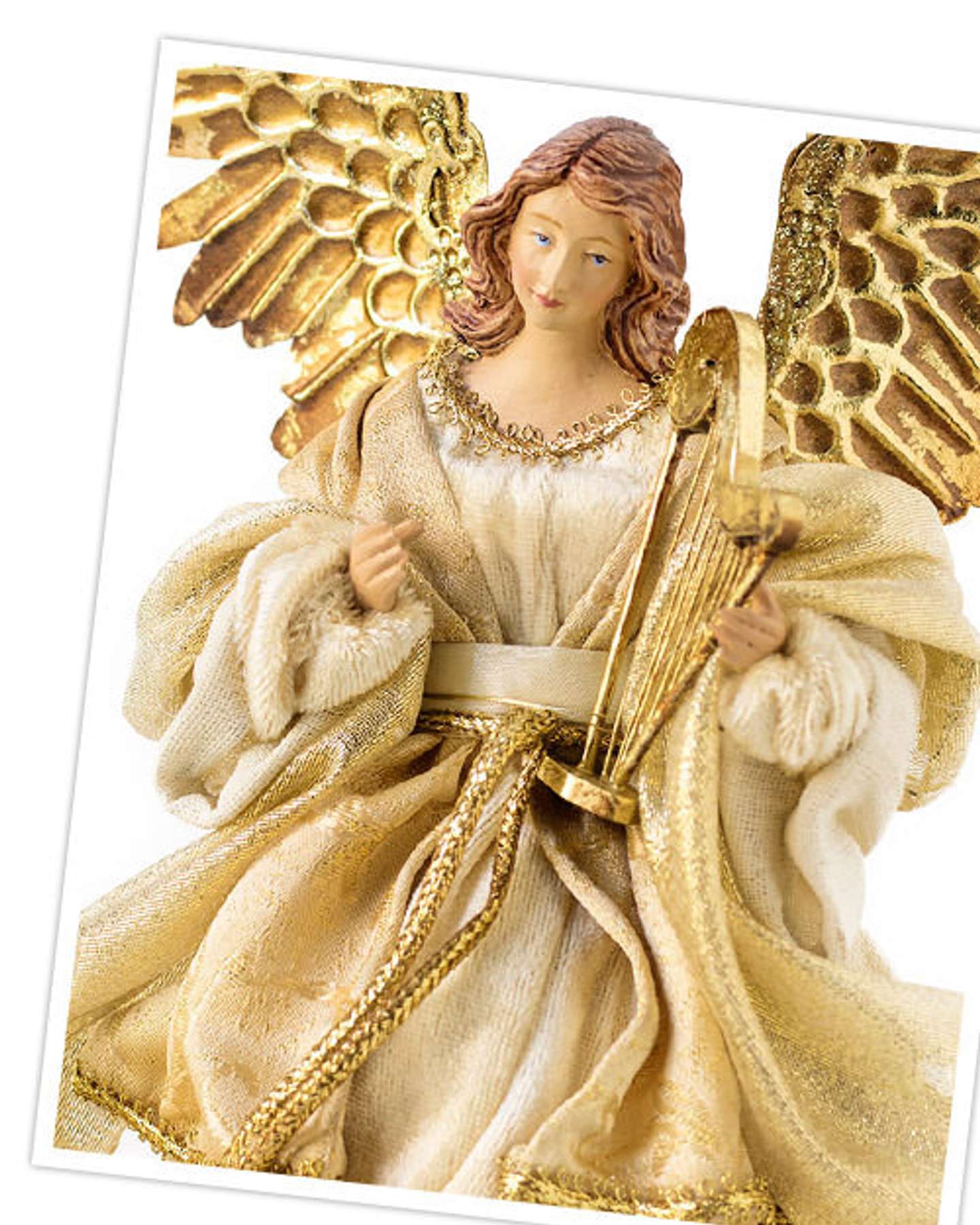 Balsam Hill Small Gold Angel Christmas Tree Topper Elegant Christmas Accent