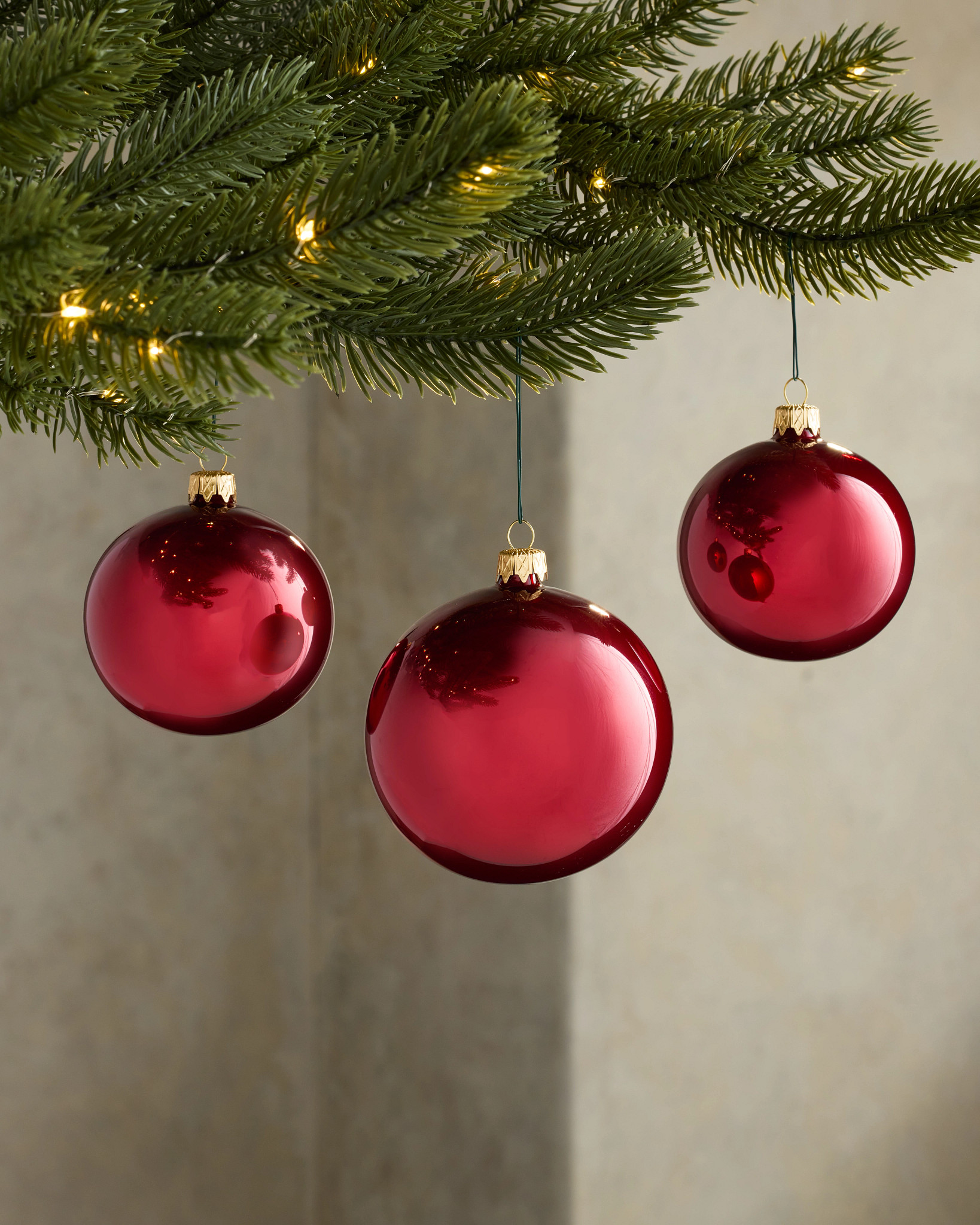 Red BH Essentials Pearlescent Ornament Set