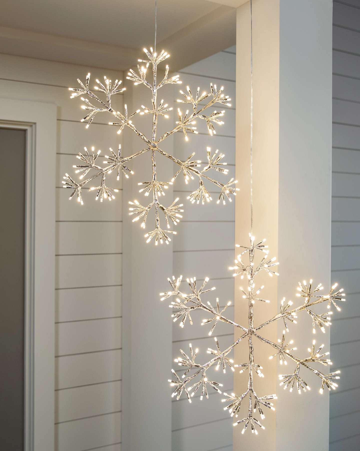 Balsam Hill Lit Winter Flurry Snowflakes Set of 2 19-Inch Display