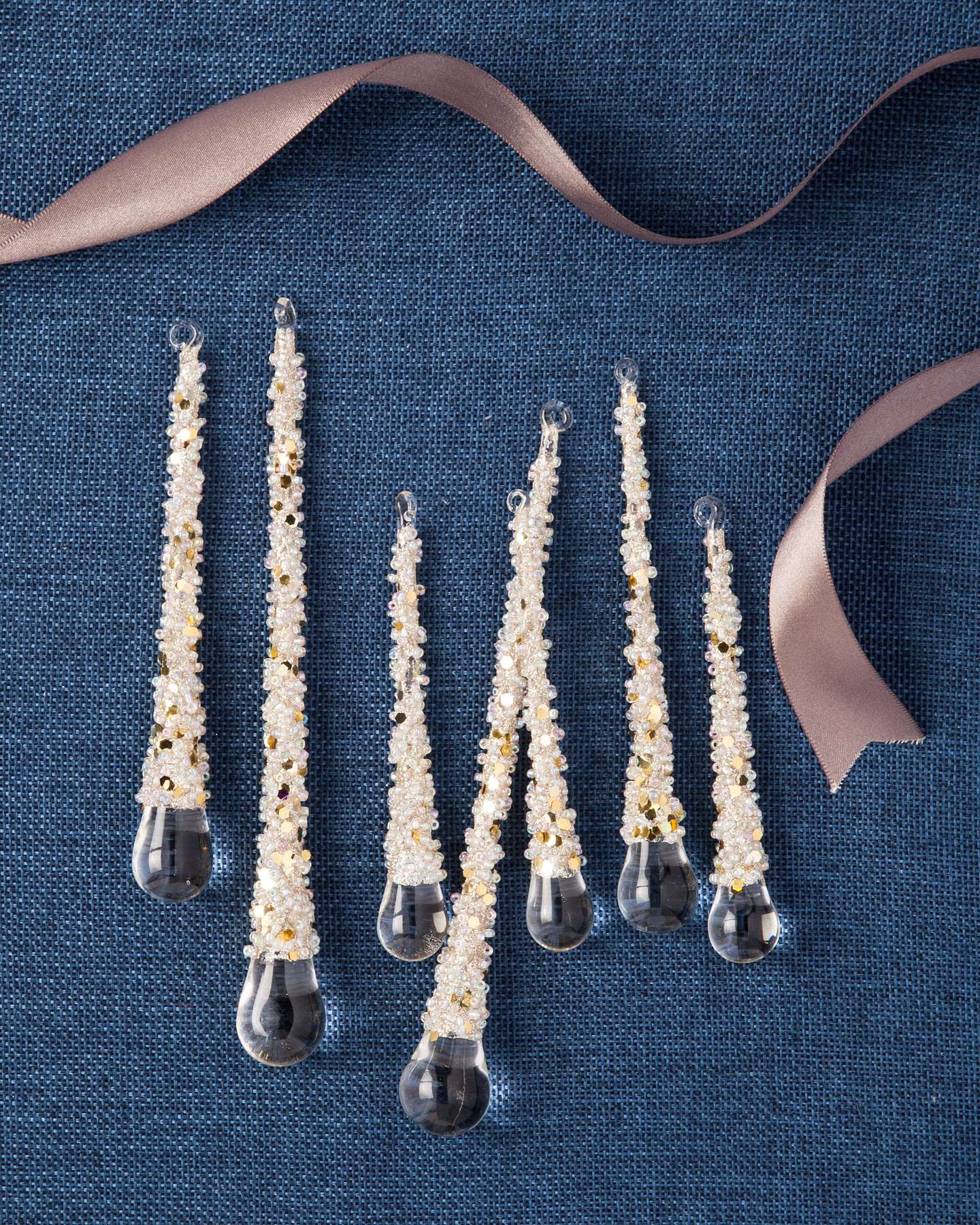 Small Icy Teardrop Ornaments Set of 12 by Balsam Hill SSCR
