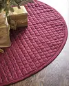60in Cranberry Regency Dupioni Quilted Tree Skirt by Balsam Hill SSC 30