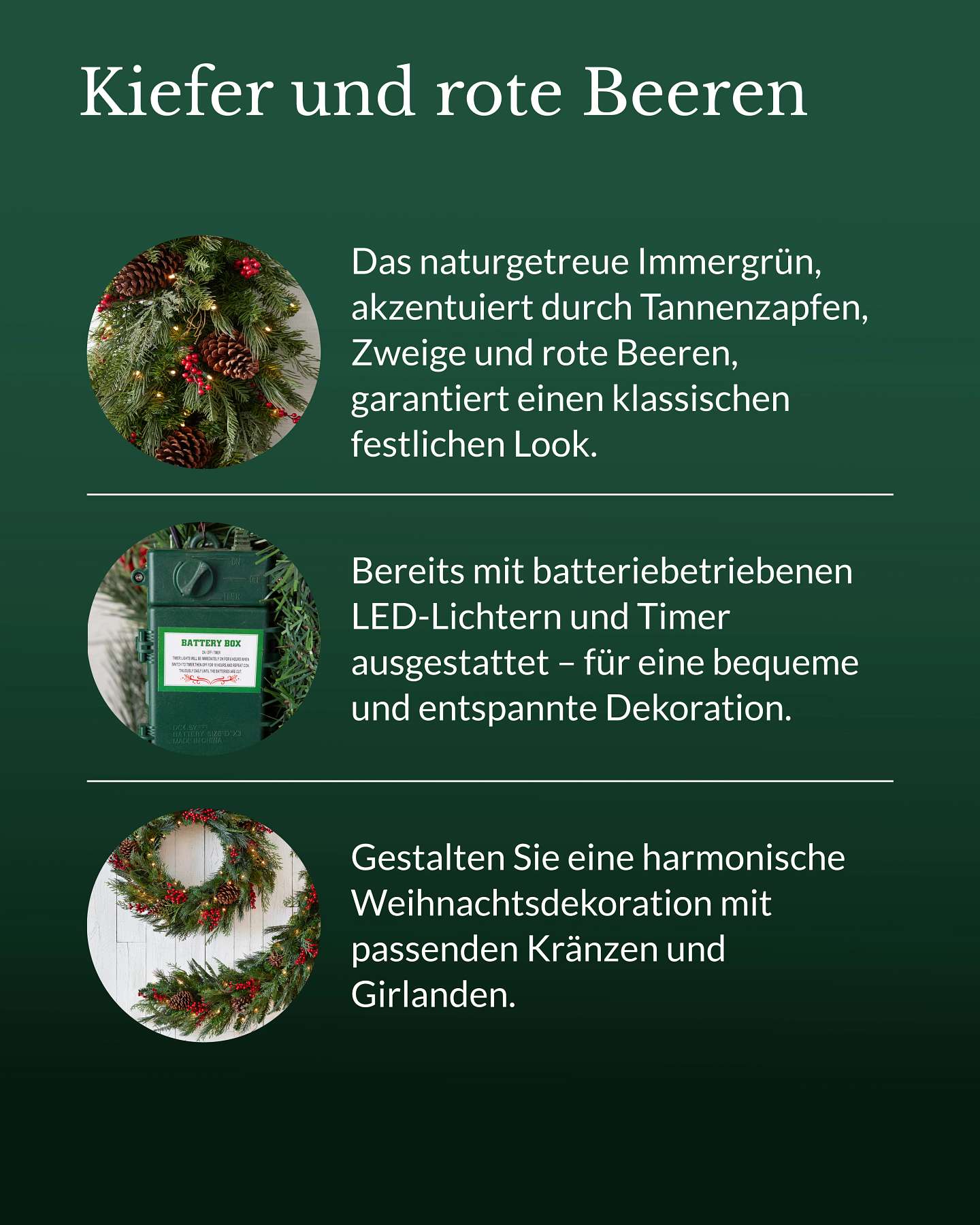 Girlande Festtagstradition für den Außenbereich