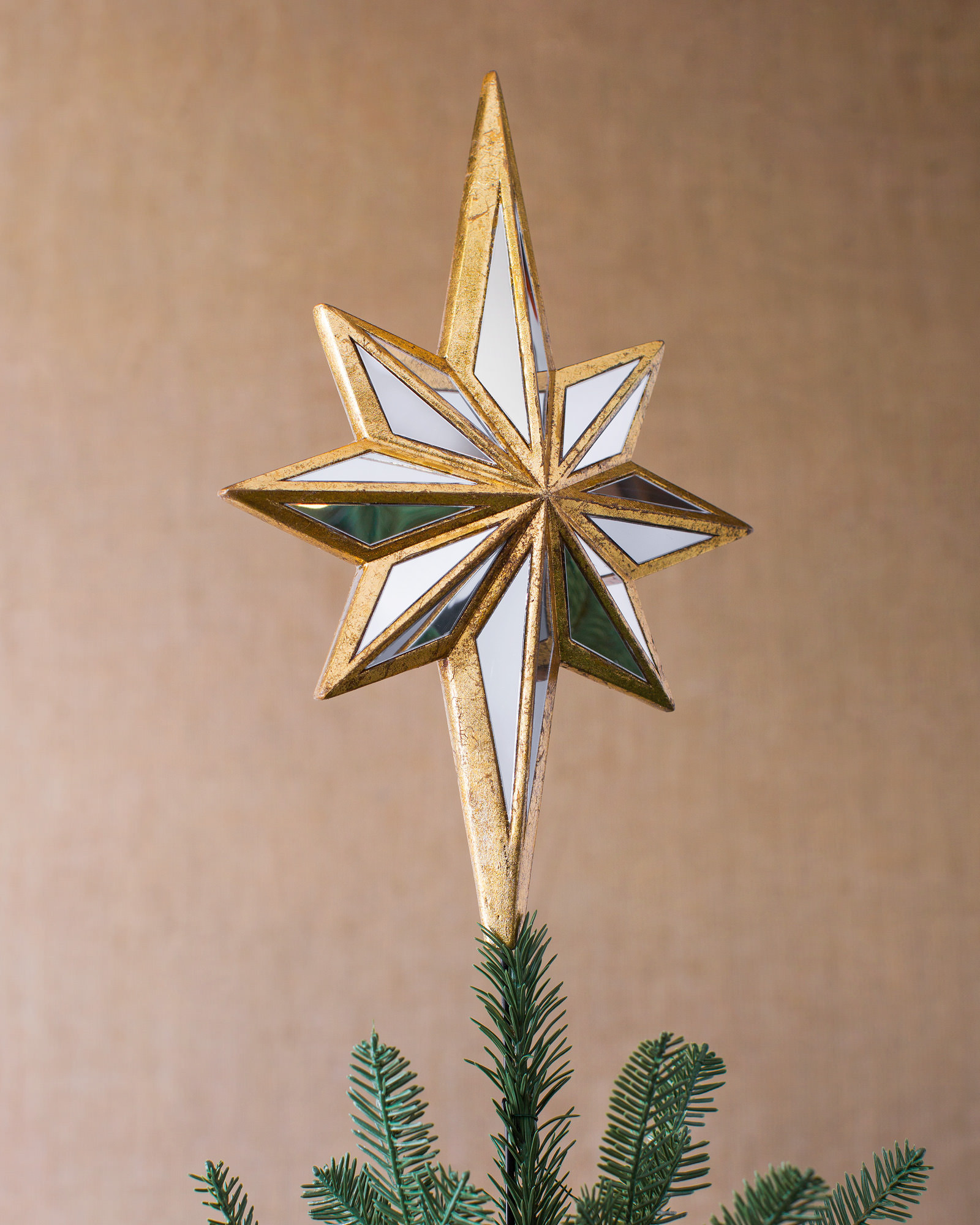 DoubleSided Mirrored Star Tree Topper Balsam Hill