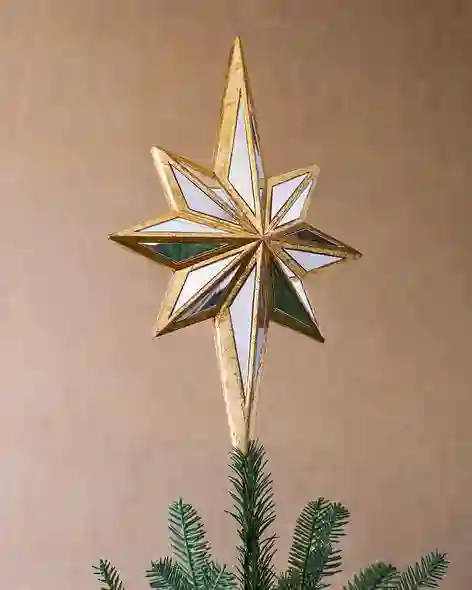 Double-Sided Mirrored Star Christmas Tree Topper by Balsam Hill SSC 10
