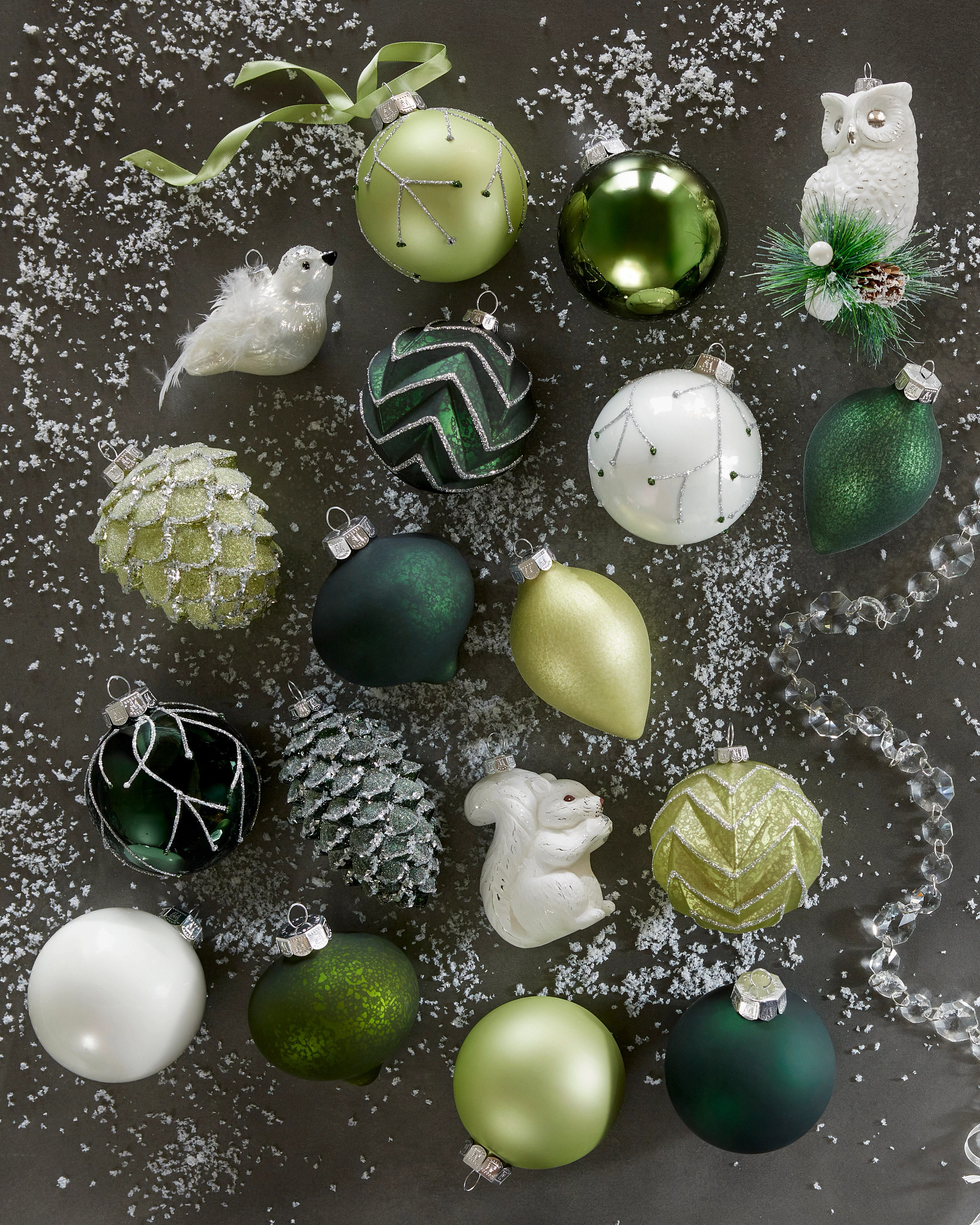 Evergreen Frost Glass Bauble Set