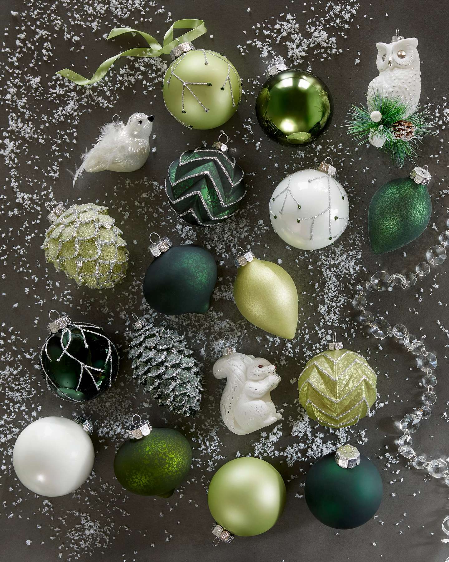 Set de boules de Noël en verre Forêt enchantée
