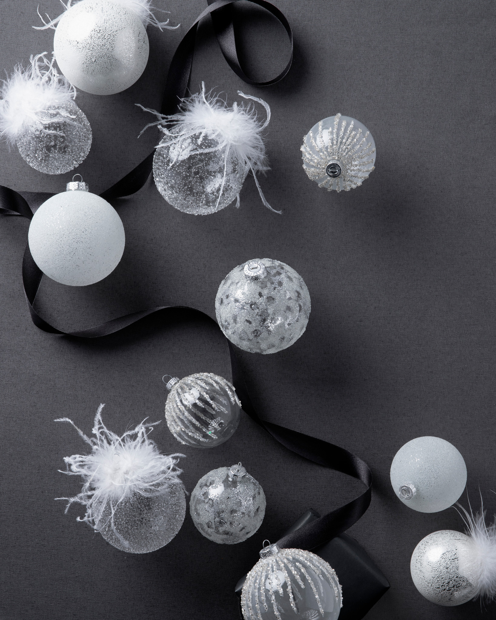 Winter White Globe Ornament Set