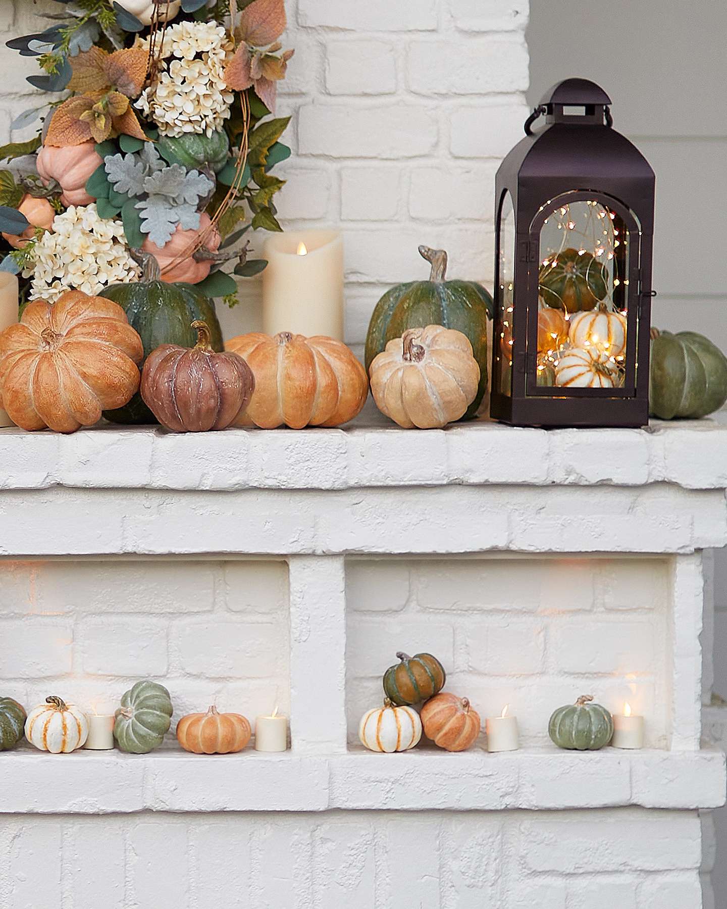 Balsam Hill Tabletop Heirloom Pumpkins in a Warm and Inviting Fall Display