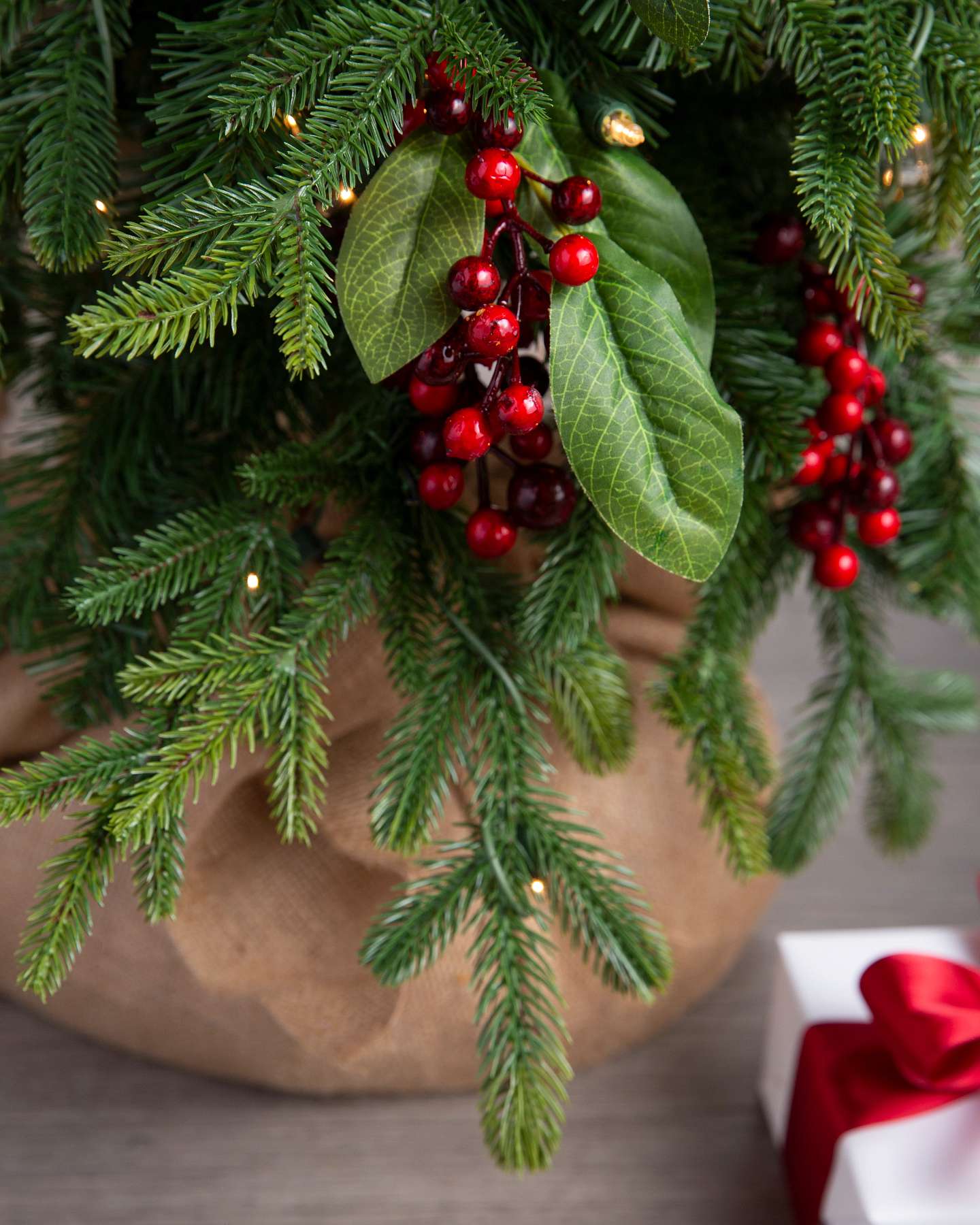 Balsam Hill 48-Inch Peek-A-Boo Polar Bear Artificial Christmas Tree FoliageCloseup