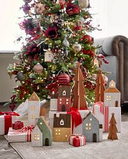 Christmas tree with red, blue, green, and plaid décor