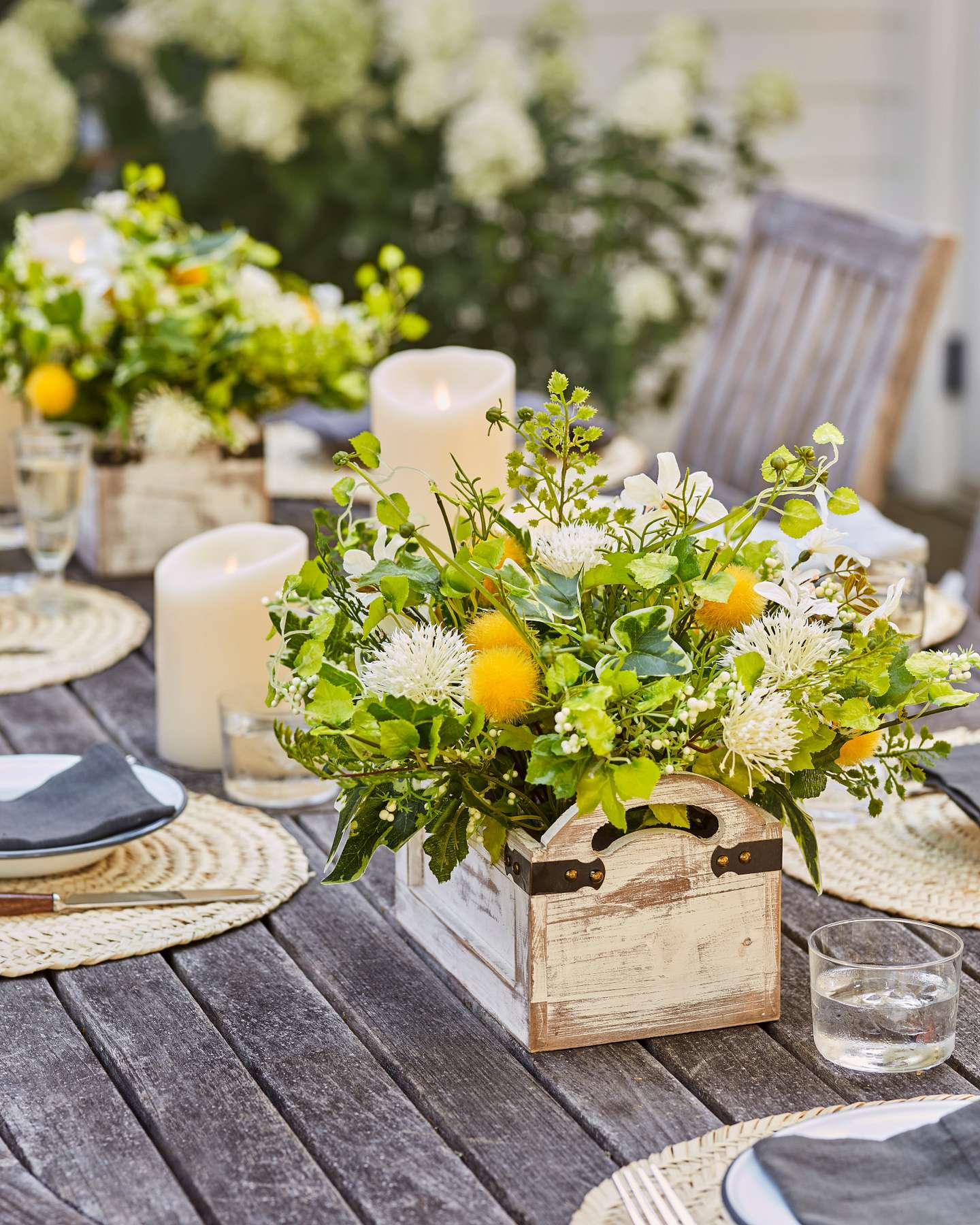 Balsam Hill Hello Sunshine Artificial Spring Foliage Lifestyle Table Display