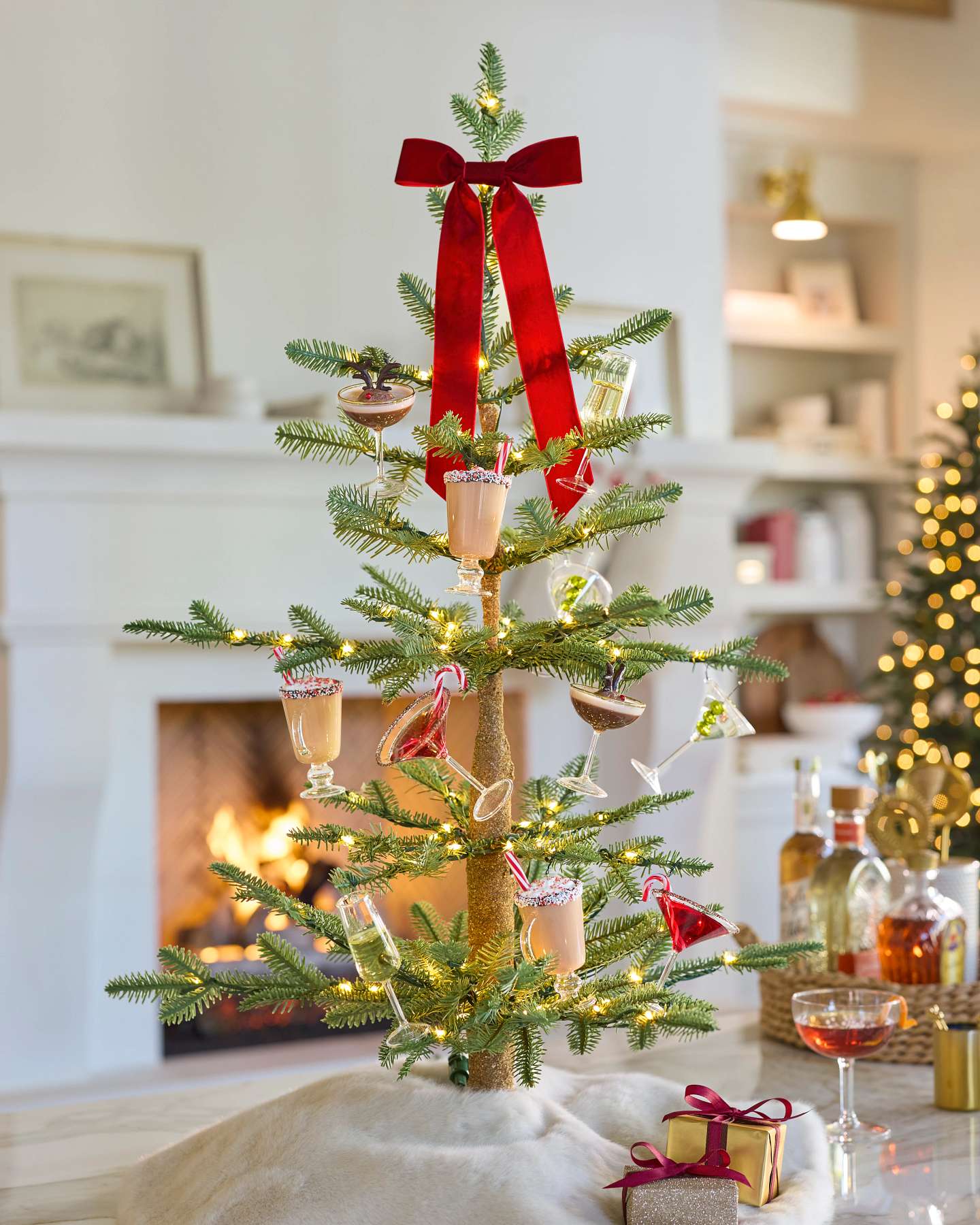 Novelty Holiday Cocktails Glass Ornament Set