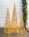Outdoor LED Wire Cone Trees Set of 3 by Balsam Hill